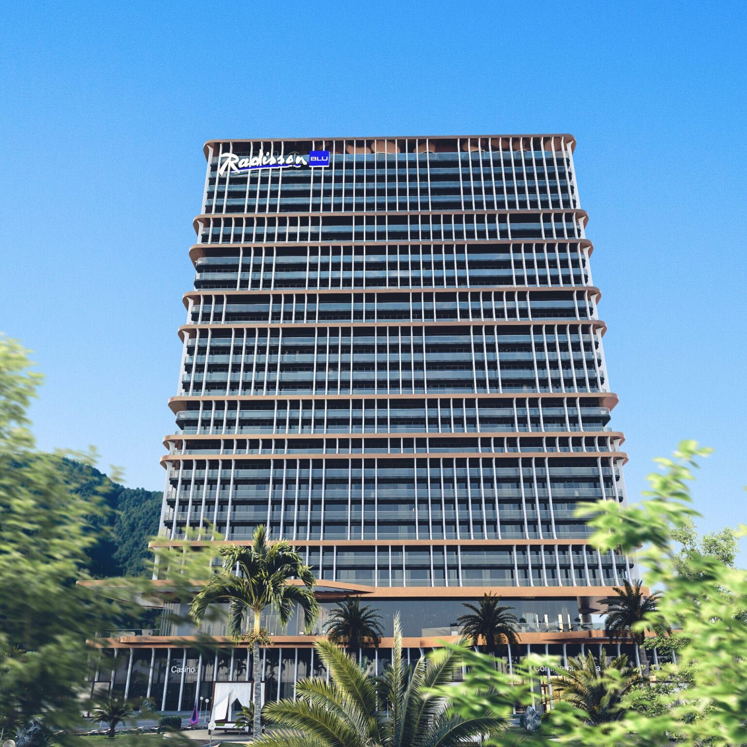The tower above the palms
